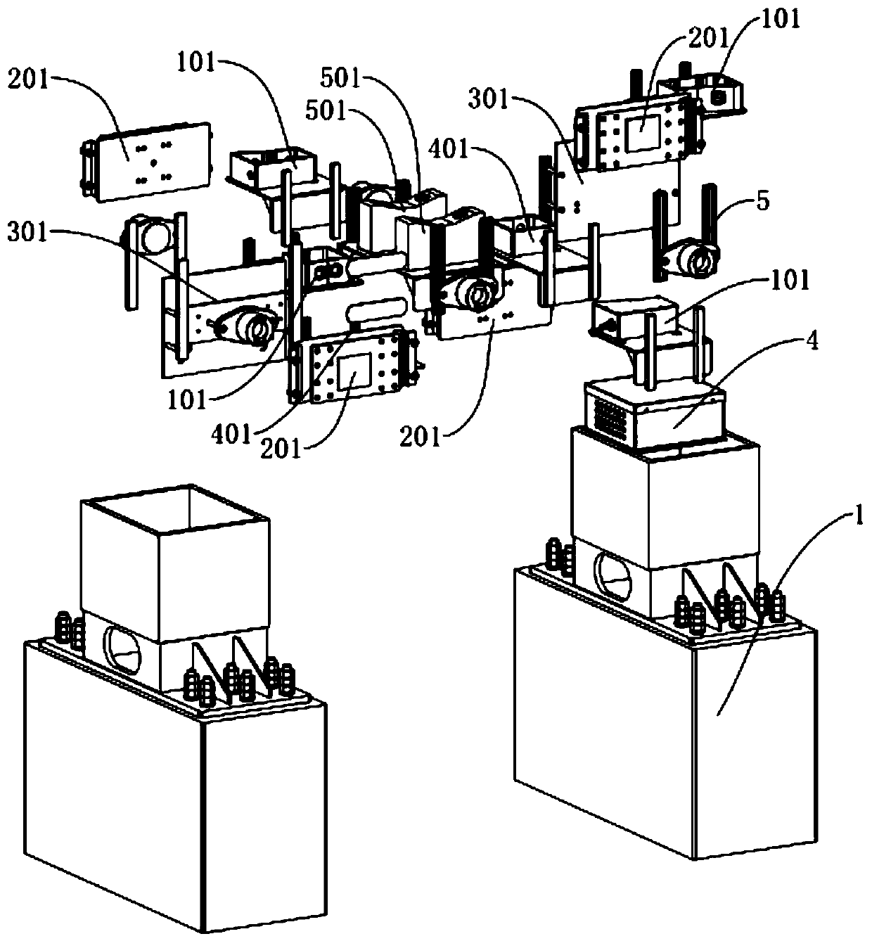 Monorail train contact and non-contact online detection steel beam