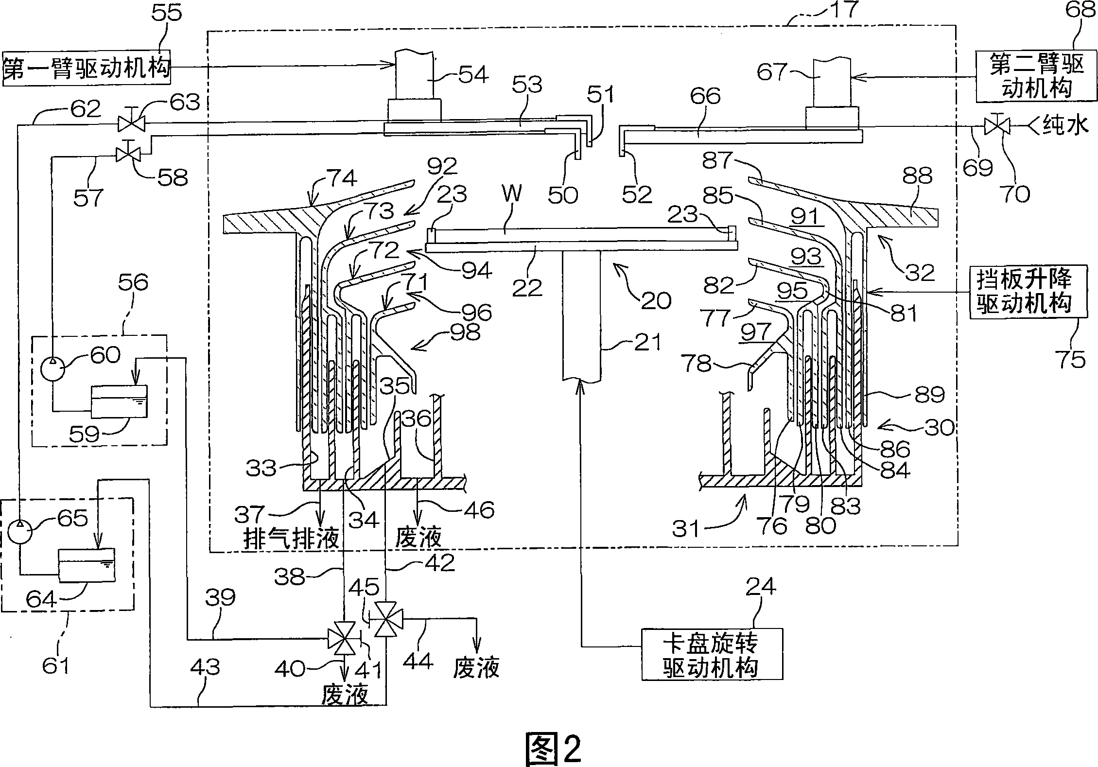 Recovery cup cleaning method and substrate treatment apparatus