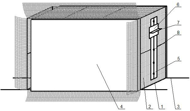 Supporting structure of wall embedded distribution box and construction method of supporting structure