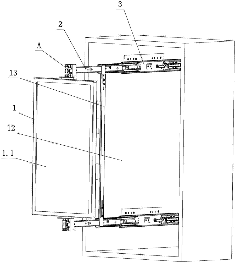 Furniture elastic positioning rotating storage structure