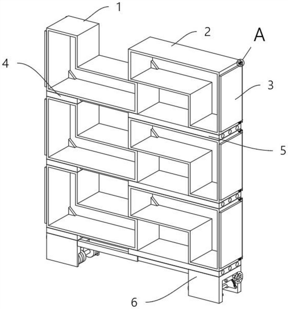 Combined partition frame for interior design