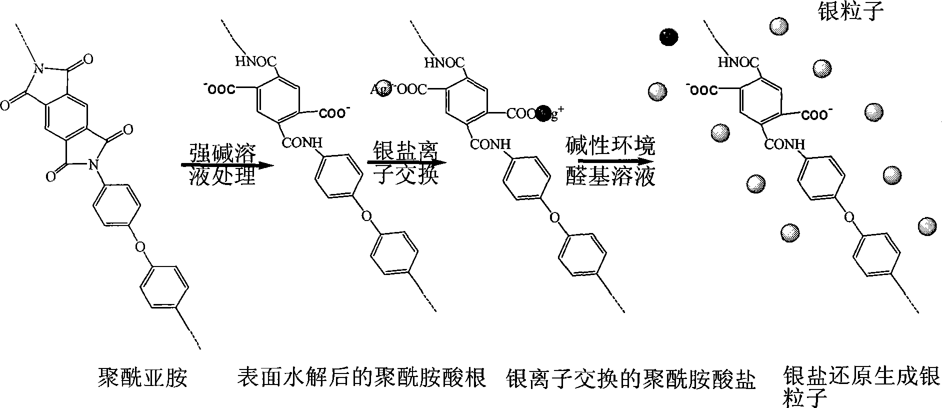 Method for preparing two-sided polyimide / silver compound film