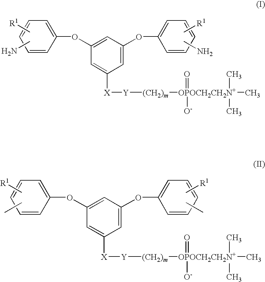 Diamine Compound Having Phosphorylcholine Group, Polymer Thereof, and Process for Producing the Polymer