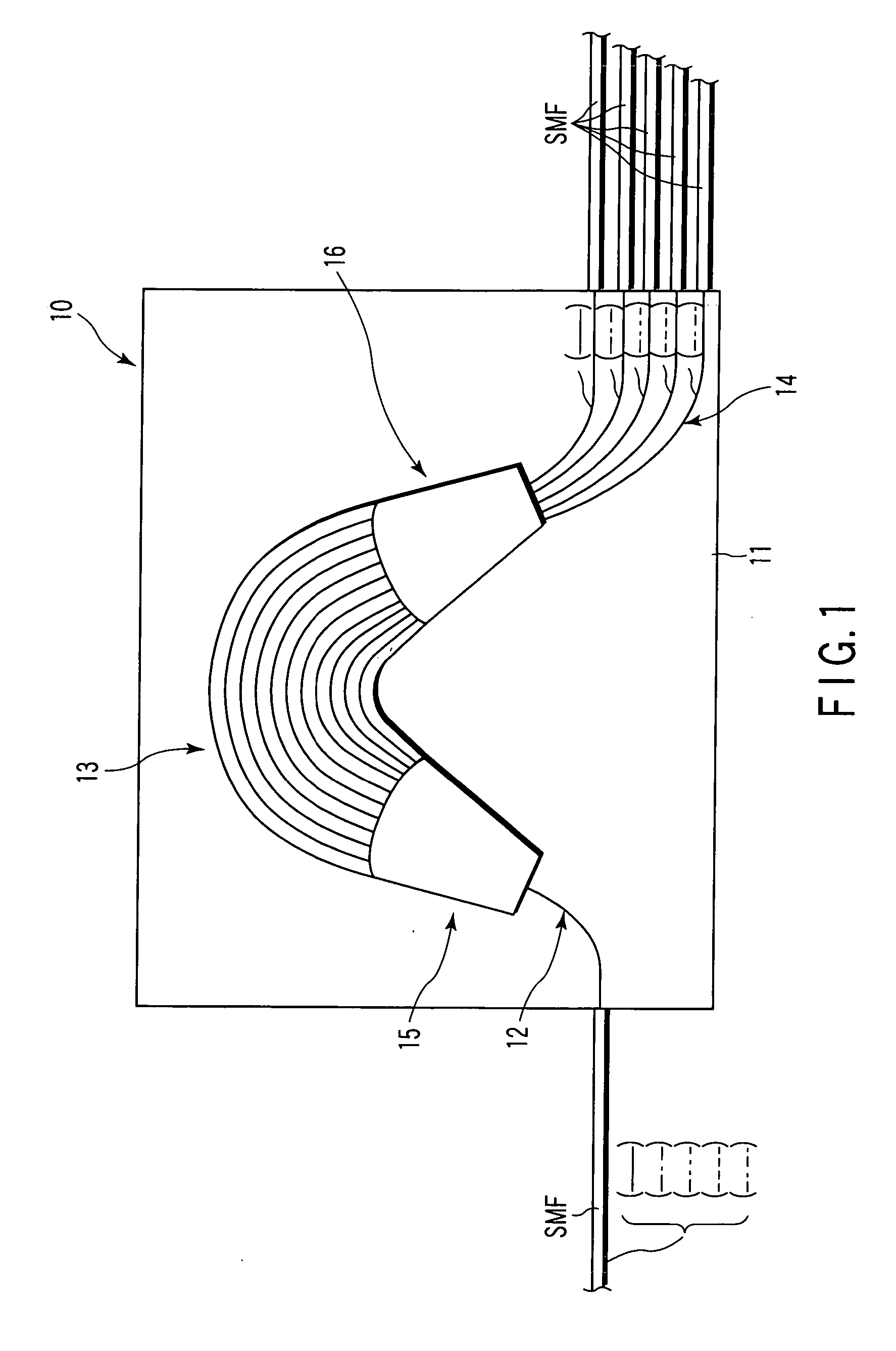 Multichannel array waveguide diffraction grating multiplexer/demultiplexer and method of connecting array waveguide and output waveguide