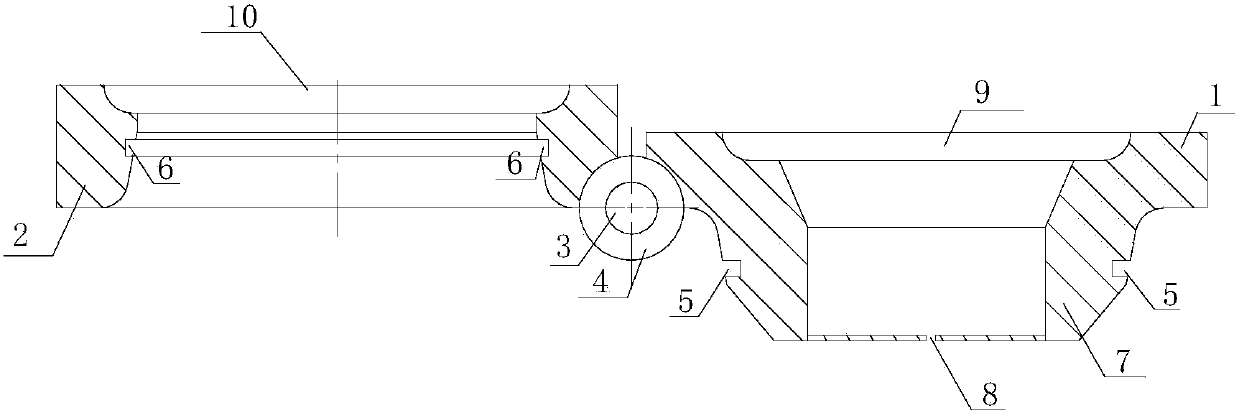 Automatic construction node hinge device suitable for confined concrete lagging jack