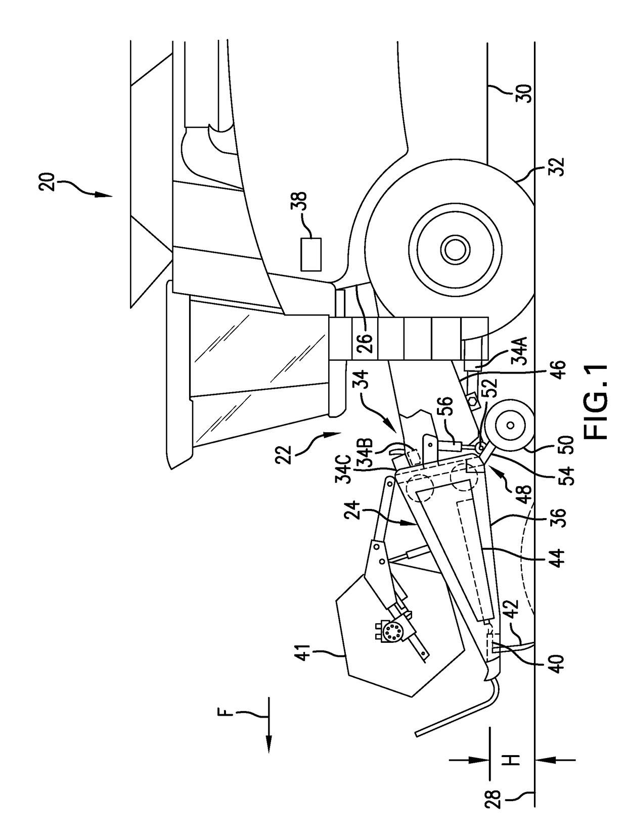 Header height control system with multiple height sensors