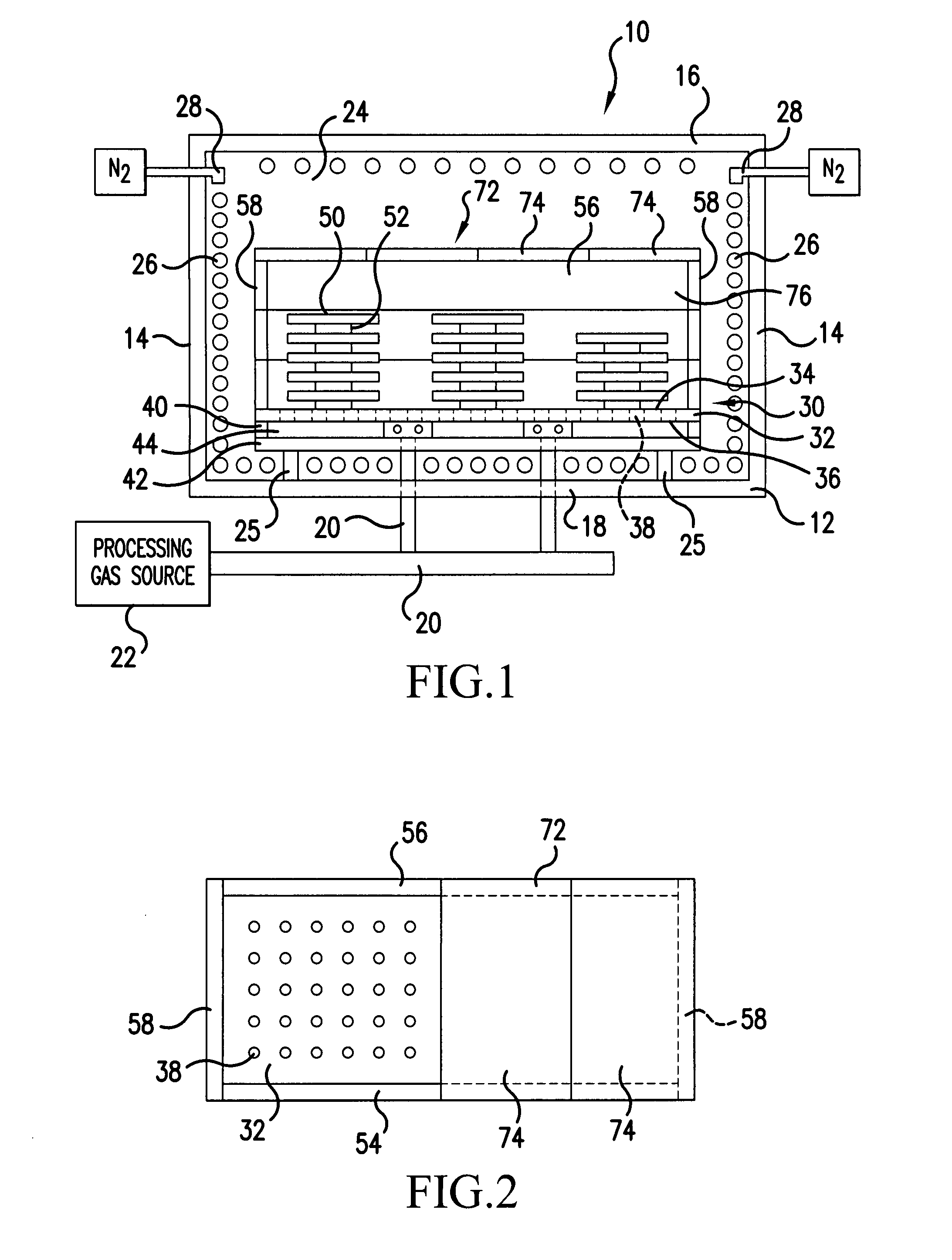 Hearth plate including side walls defining a processing volume