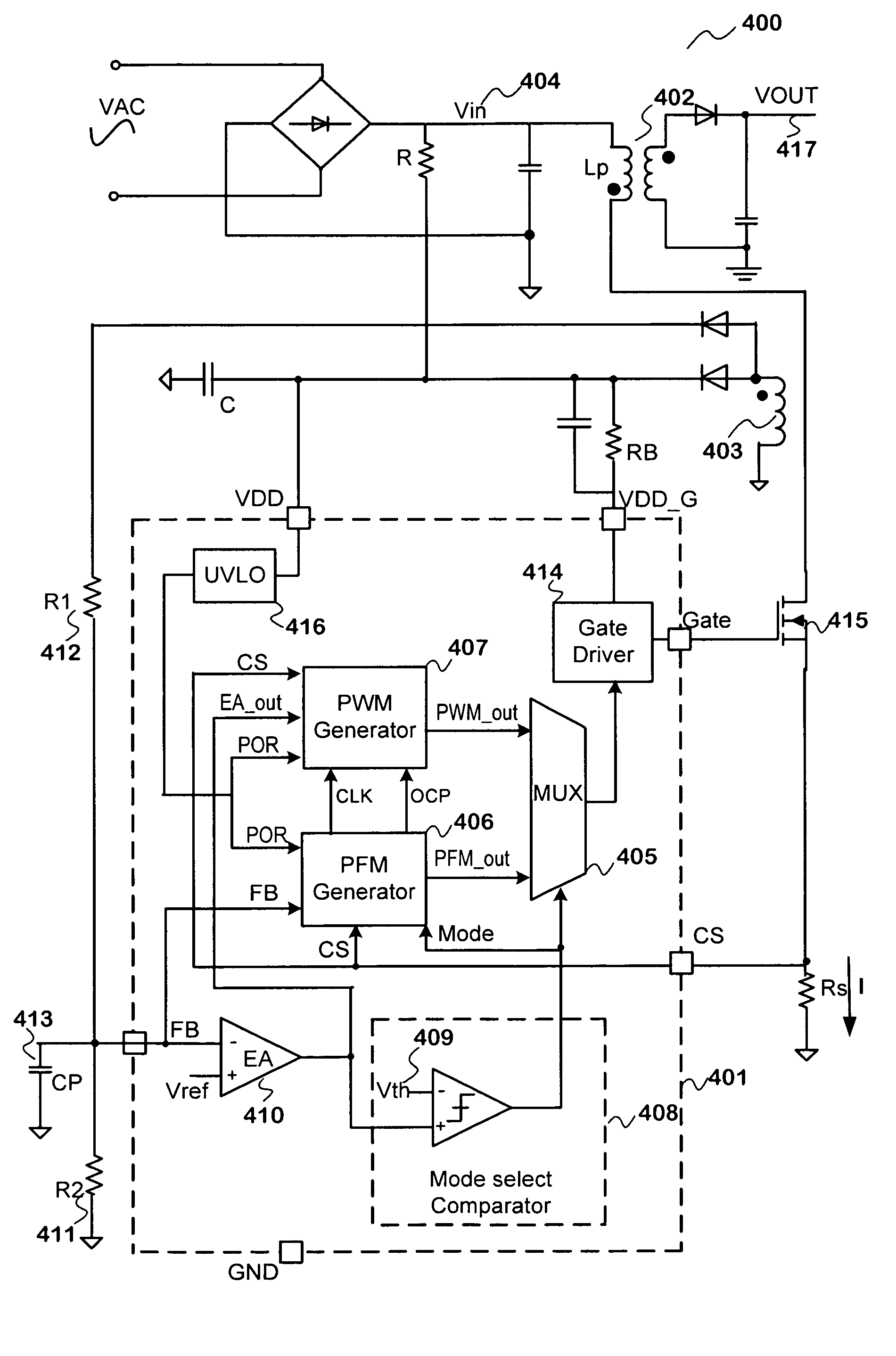 Method and system for efficient power control with multiple modes