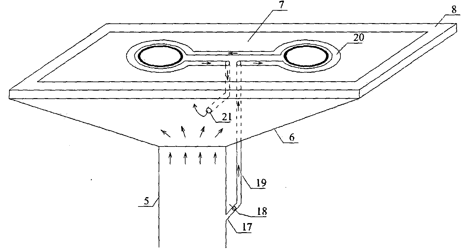 Kitchen ventilation system based on air curtain and filtration