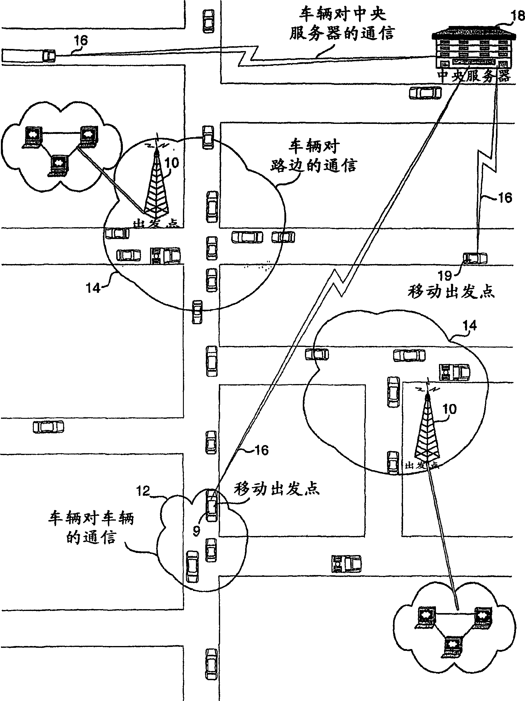 Methods for communicating between elements in a hierarchical floating car data network