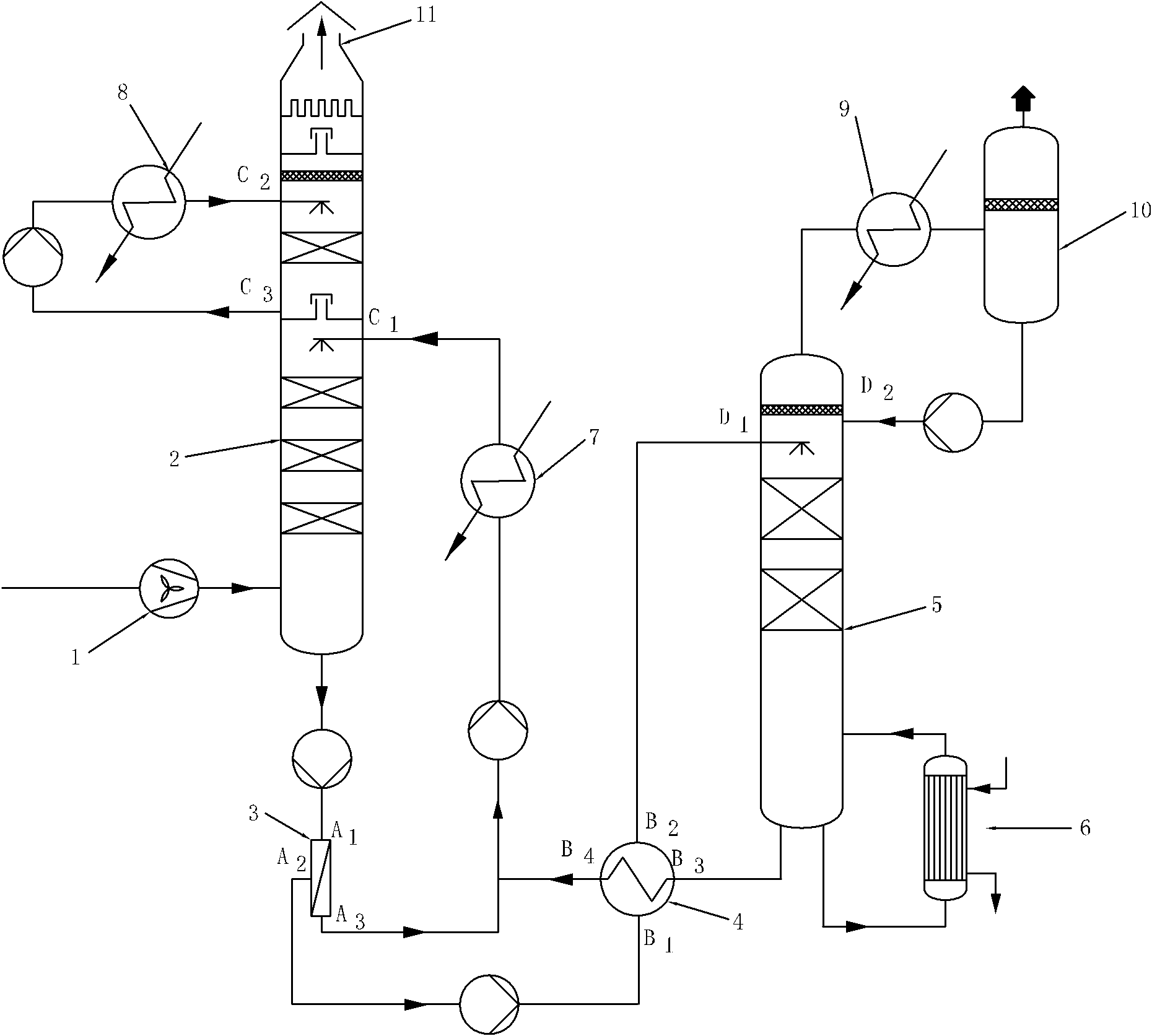 System and method for trapping acid gas in smoke