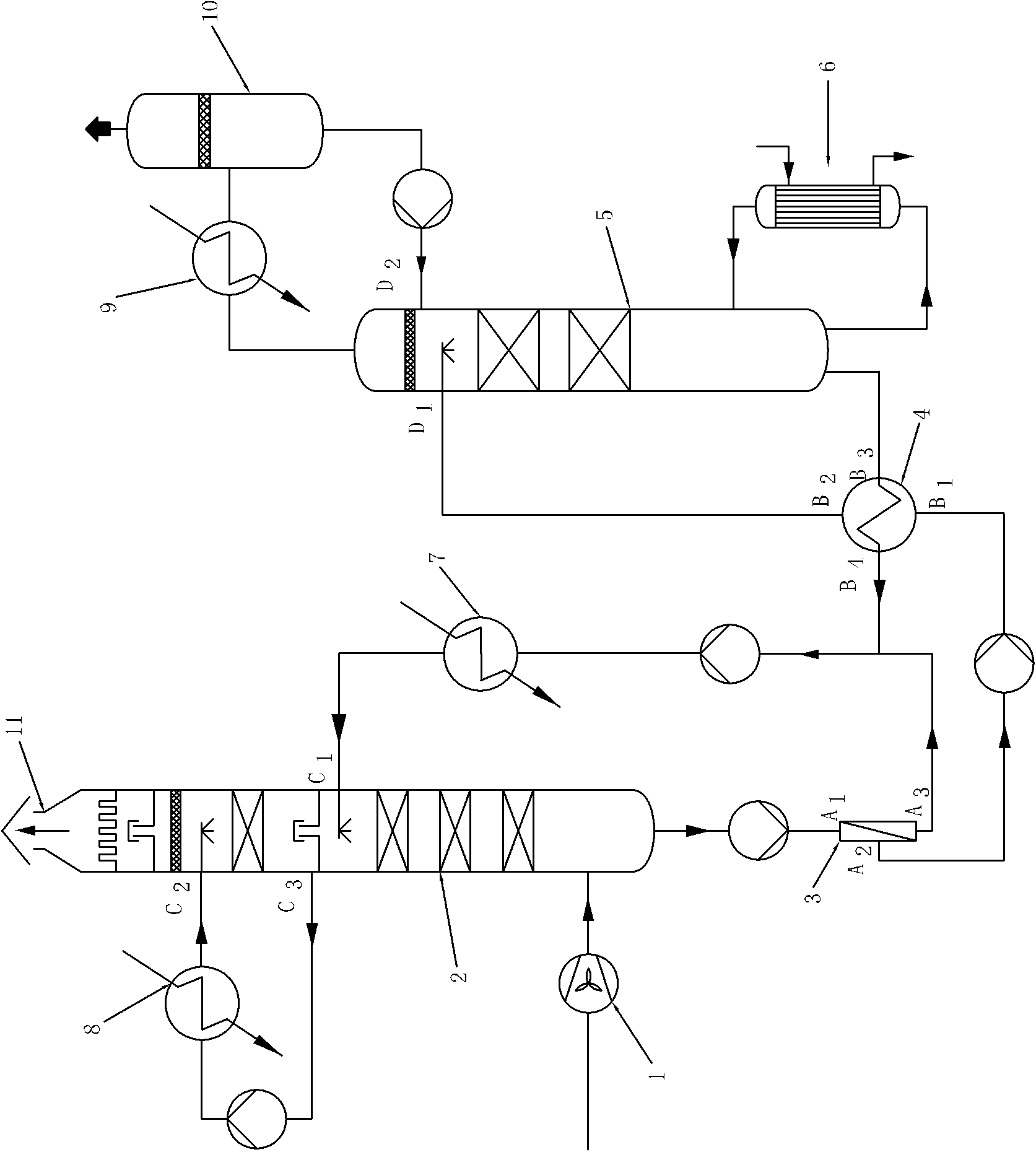 System and method for trapping acid gas in smoke