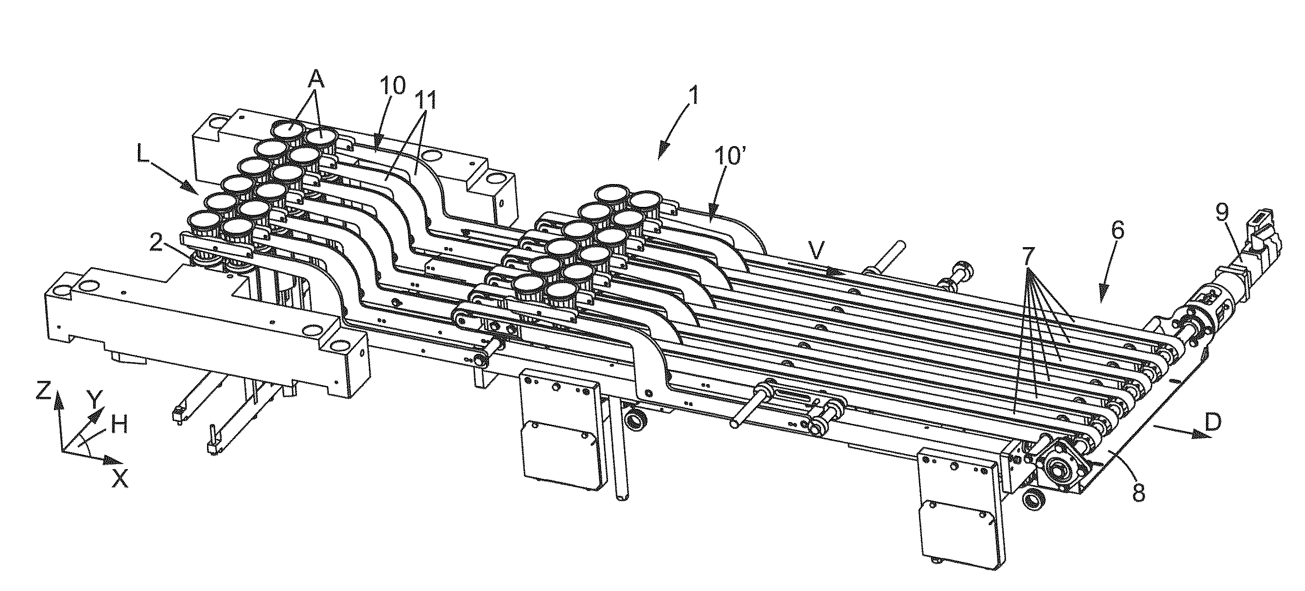 Machine and method for conveying items