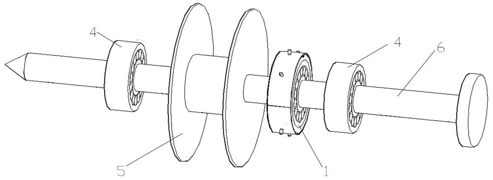 Rotating shaft conductive structure for rotary welding device