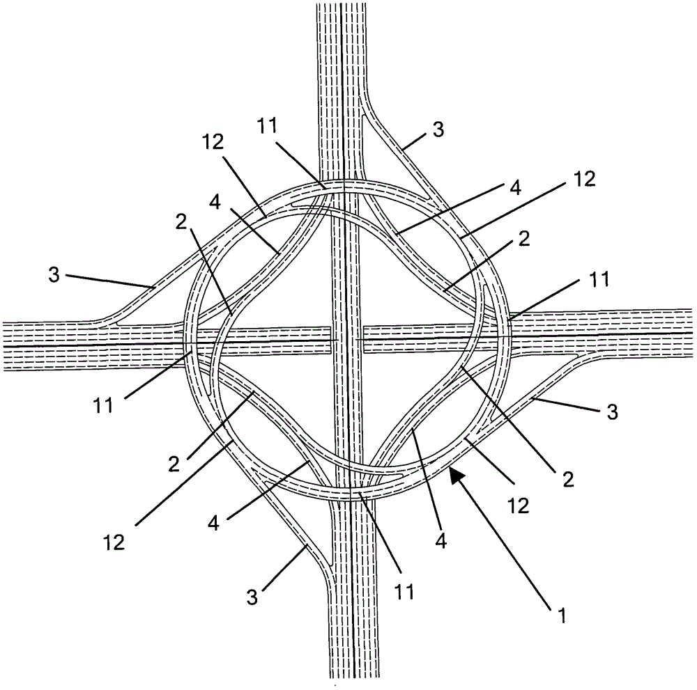 Non-interweaved ring flyover