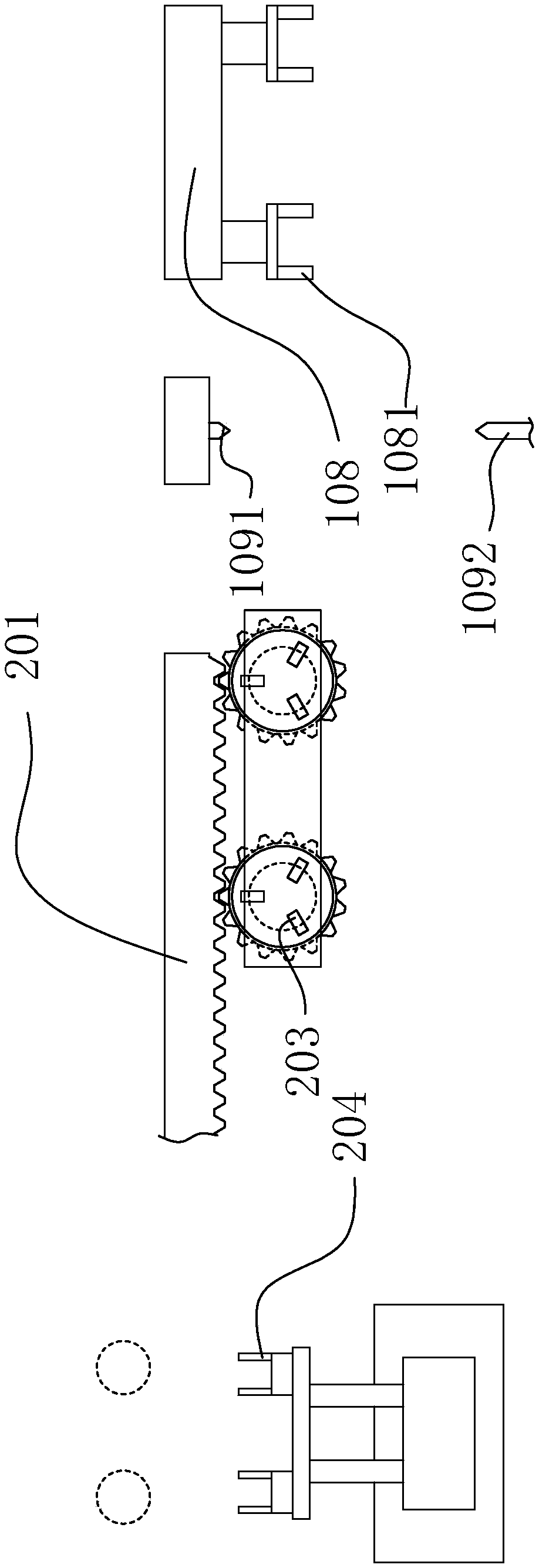 Motor shaft conveying line