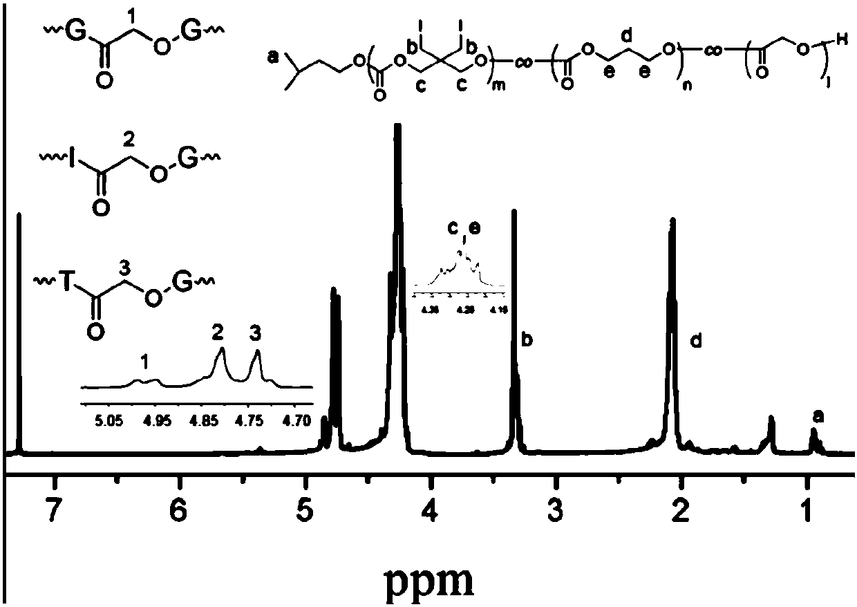 Iodine-containing polycarbonate/polyester material for X-ray development and preparation method and application thereof