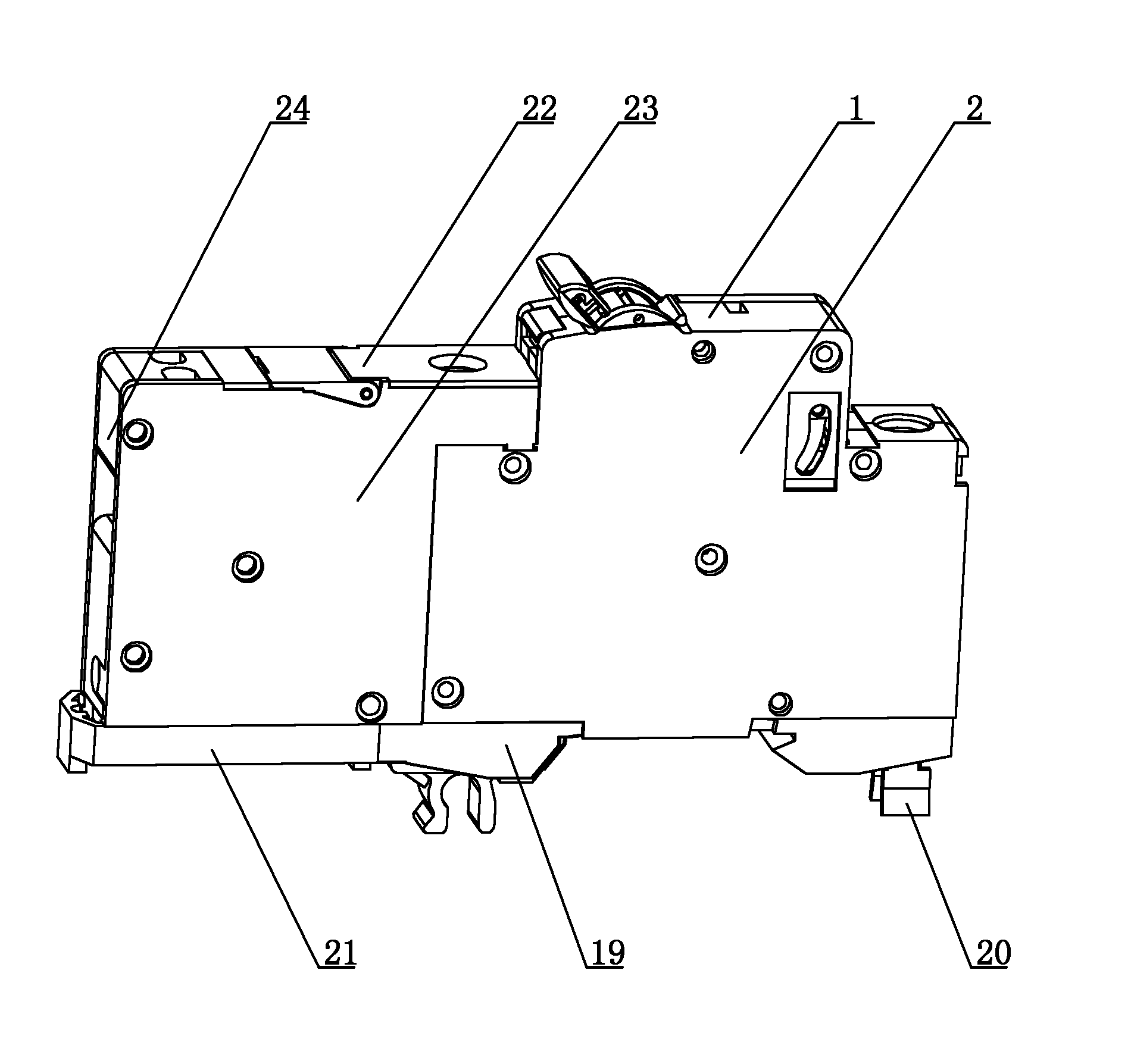 Miniature circuit breaker with current leakage protector