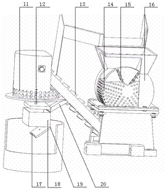 Fallen leaf sweeping equipment integrating automatic sweeping, smashing and extrusion forming and capable of being used with motor vehicle