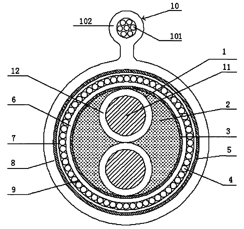 Self-supporting lightning-proof power cable