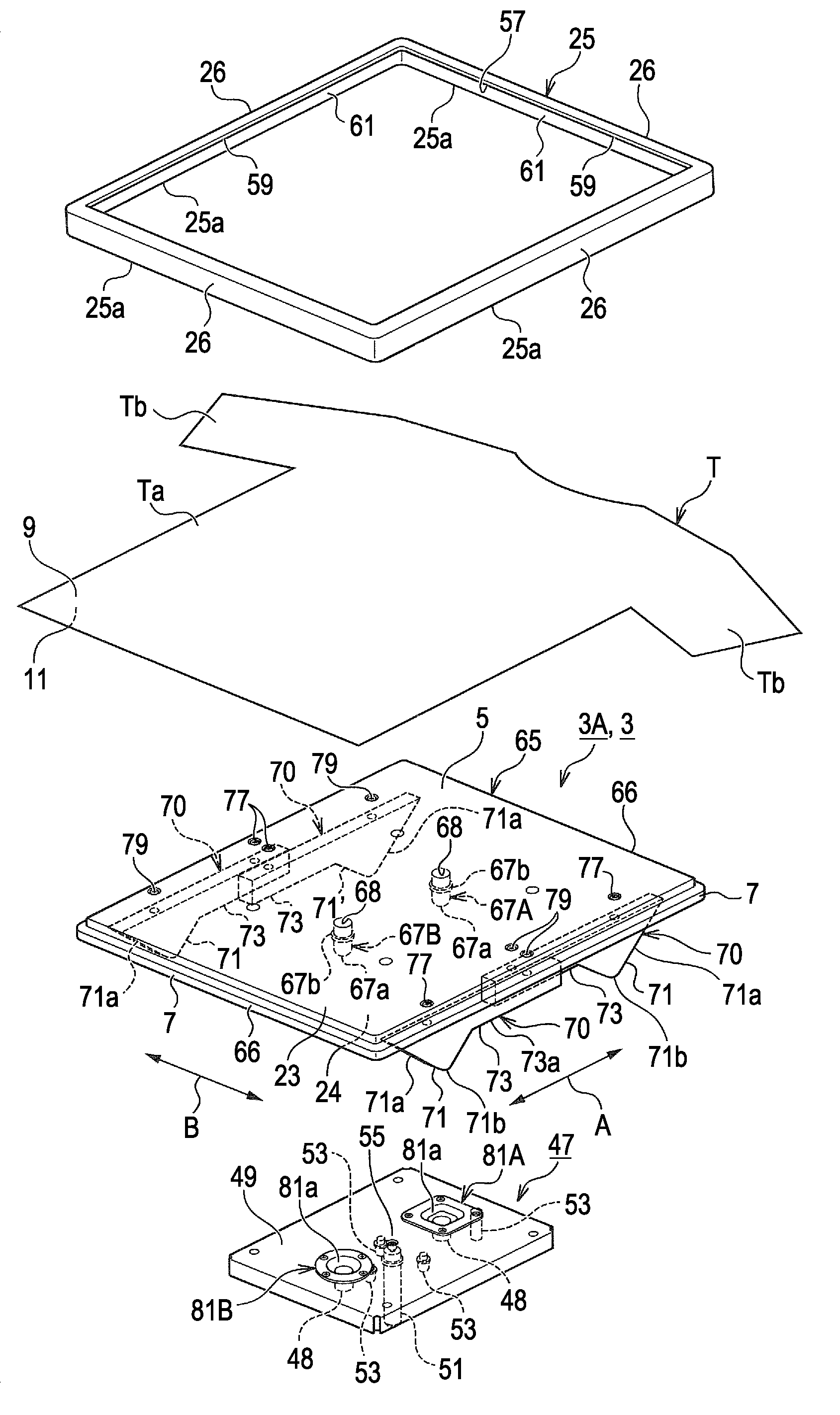 Tray, ink jet textile printing apparatus, storing method of tray, and manufacturing method of printed matter