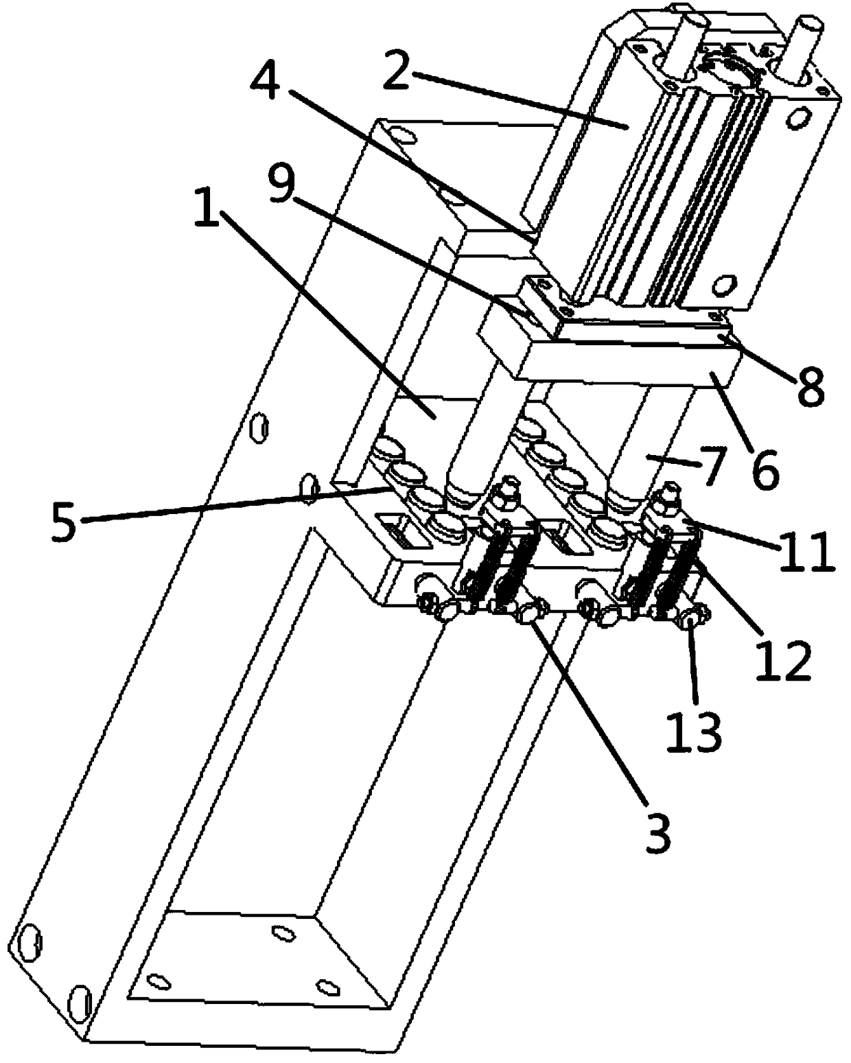 Hinge center vertical discharging mechanism and control method thereof