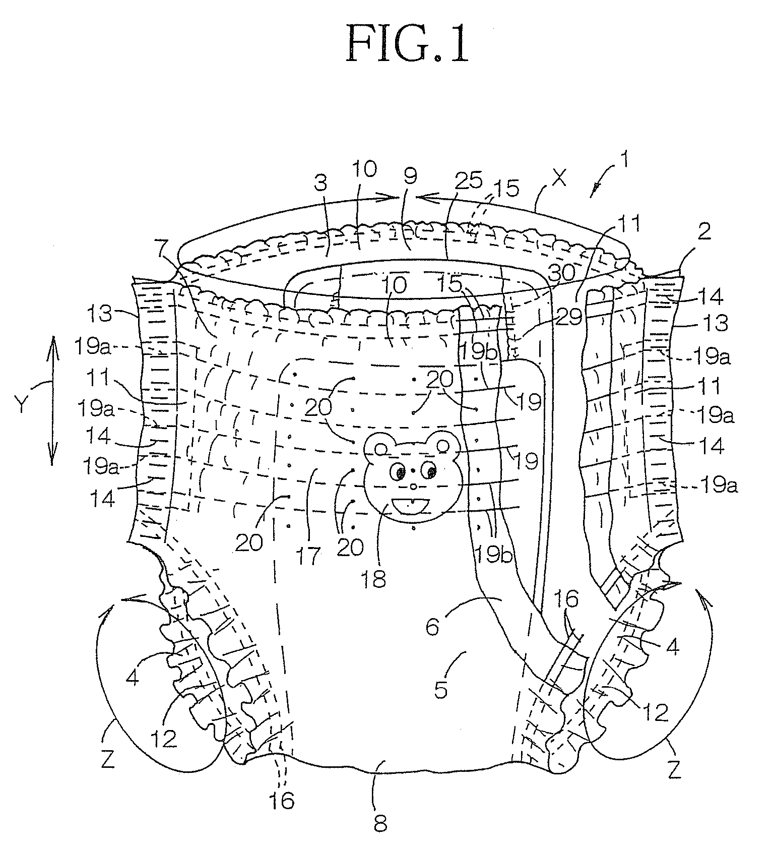 Pull-on disposable wearing article