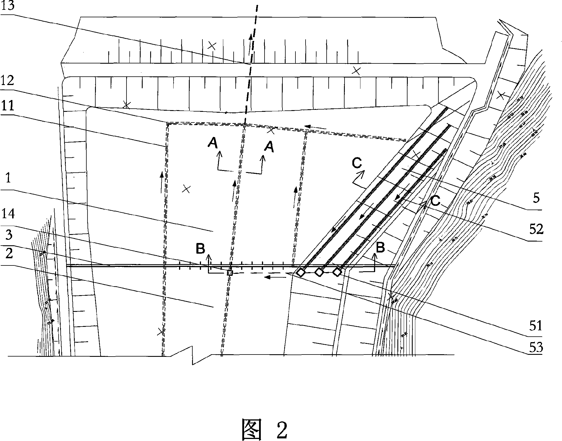 Drainage treatment structure for working landfill slope underground water