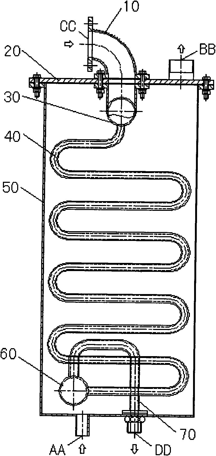 Distiller condenser with solvent inflow structure in fur degreasing machine