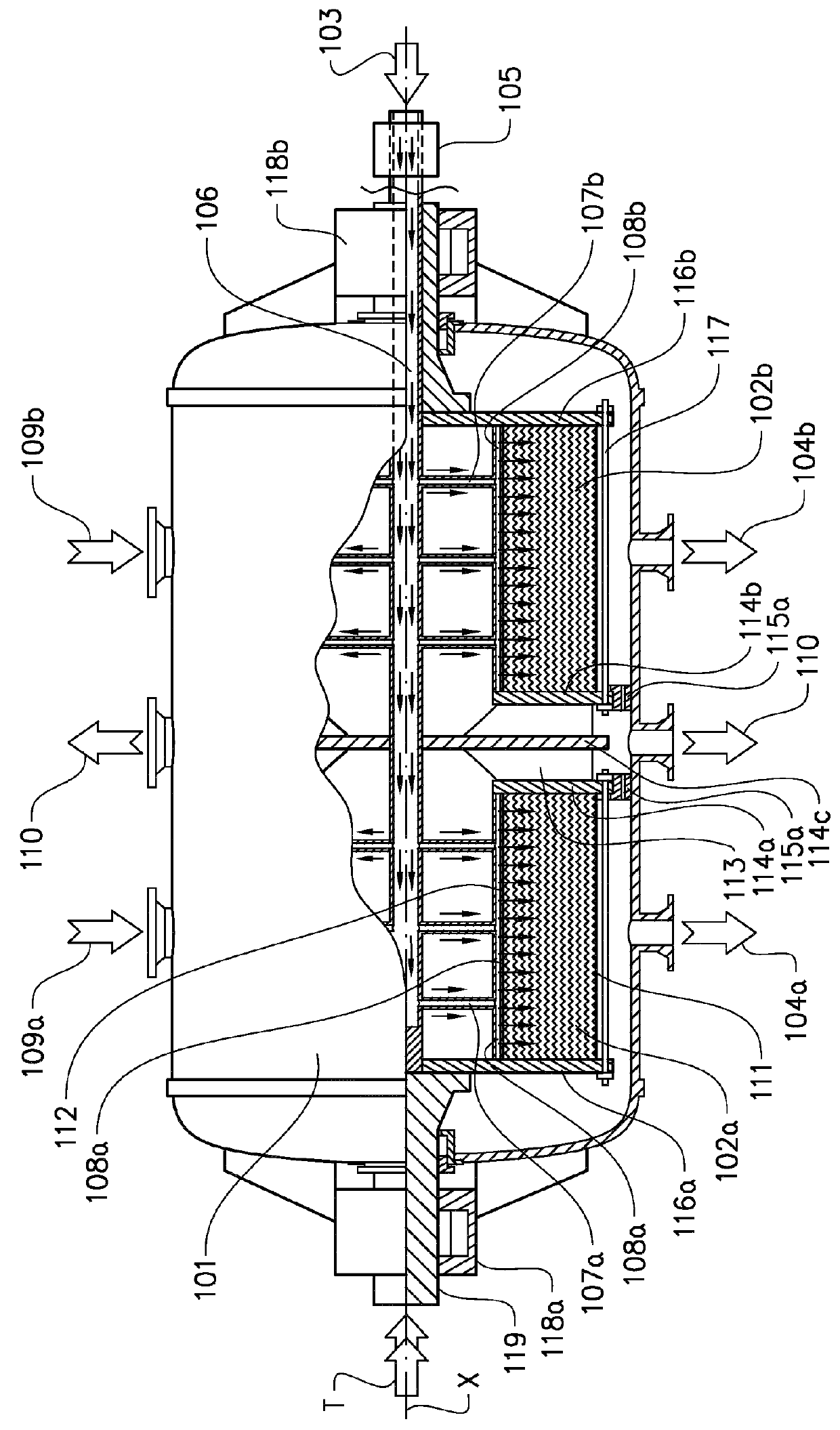 Method and absorber for removal of acid gas from natural gas