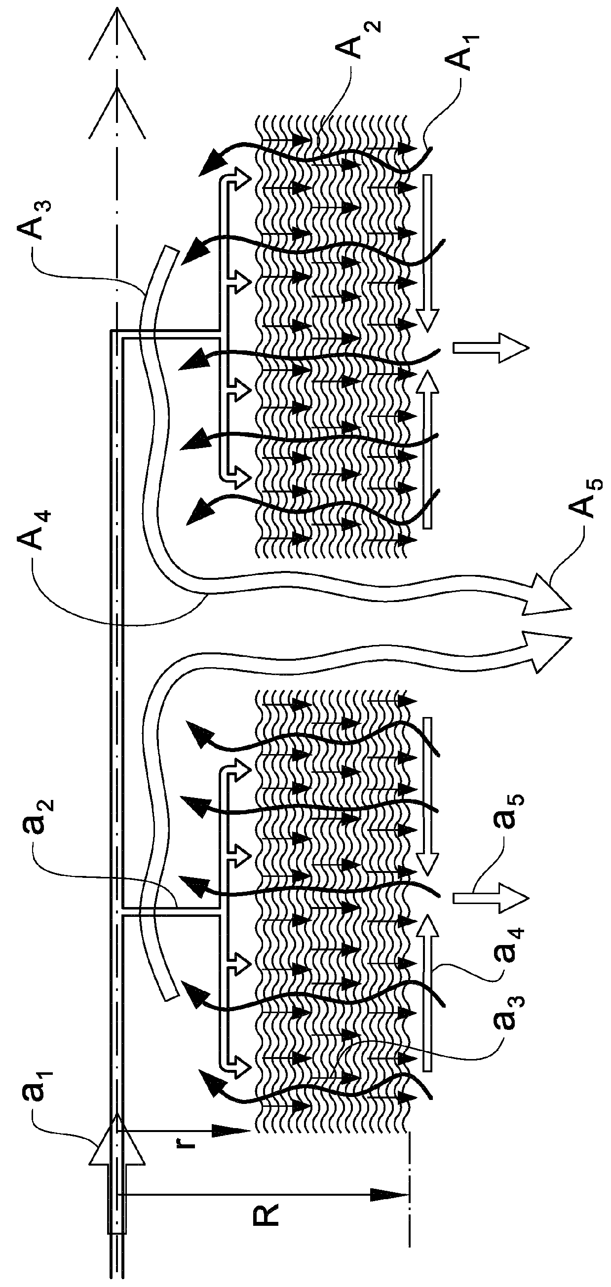 Method and absorber for removal of acid gas from natural gas