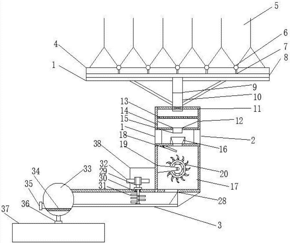 Agricultural rainwater collecting and power generating device