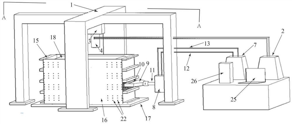 Method for carrying out bearing capacity and pull-out test on tire reinforced soil foundation by using same device