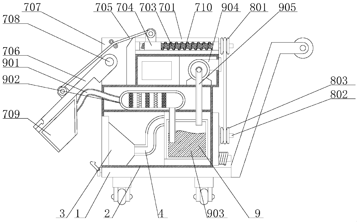 Convenient-to-adjust dust falling device for constructional engineering