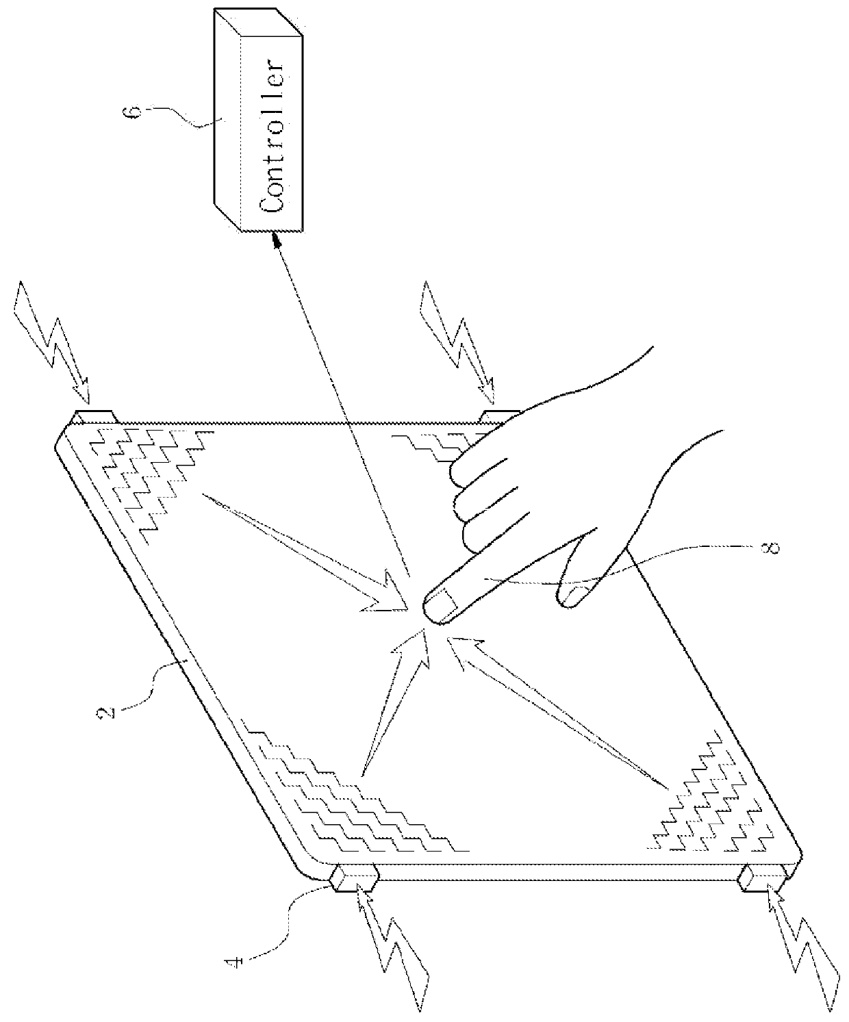 Capacitive type touch detection means and detection method