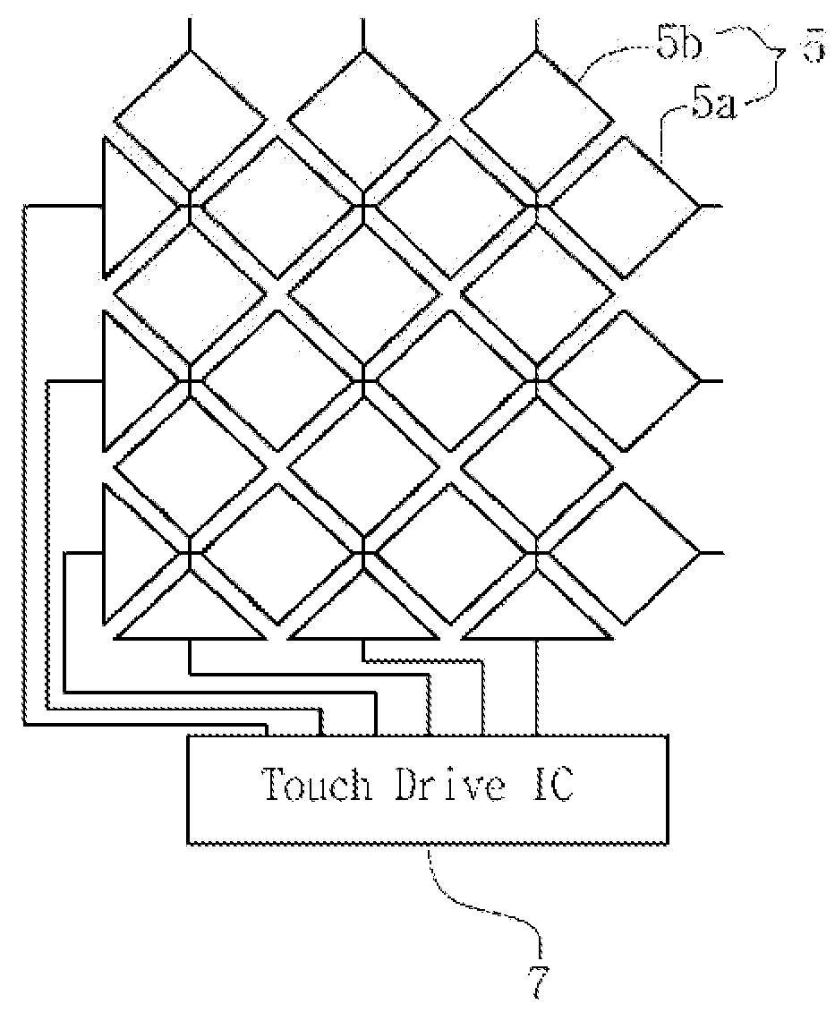 Capacitive type touch detection means and detection method