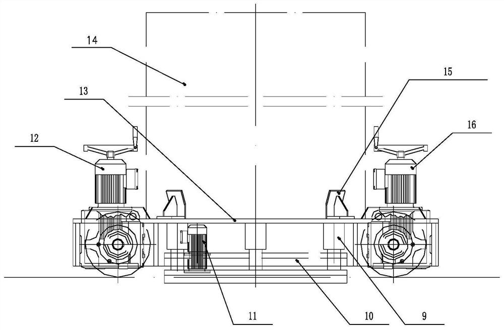 Marine nuclear power platform waste transfer flatbed trolley