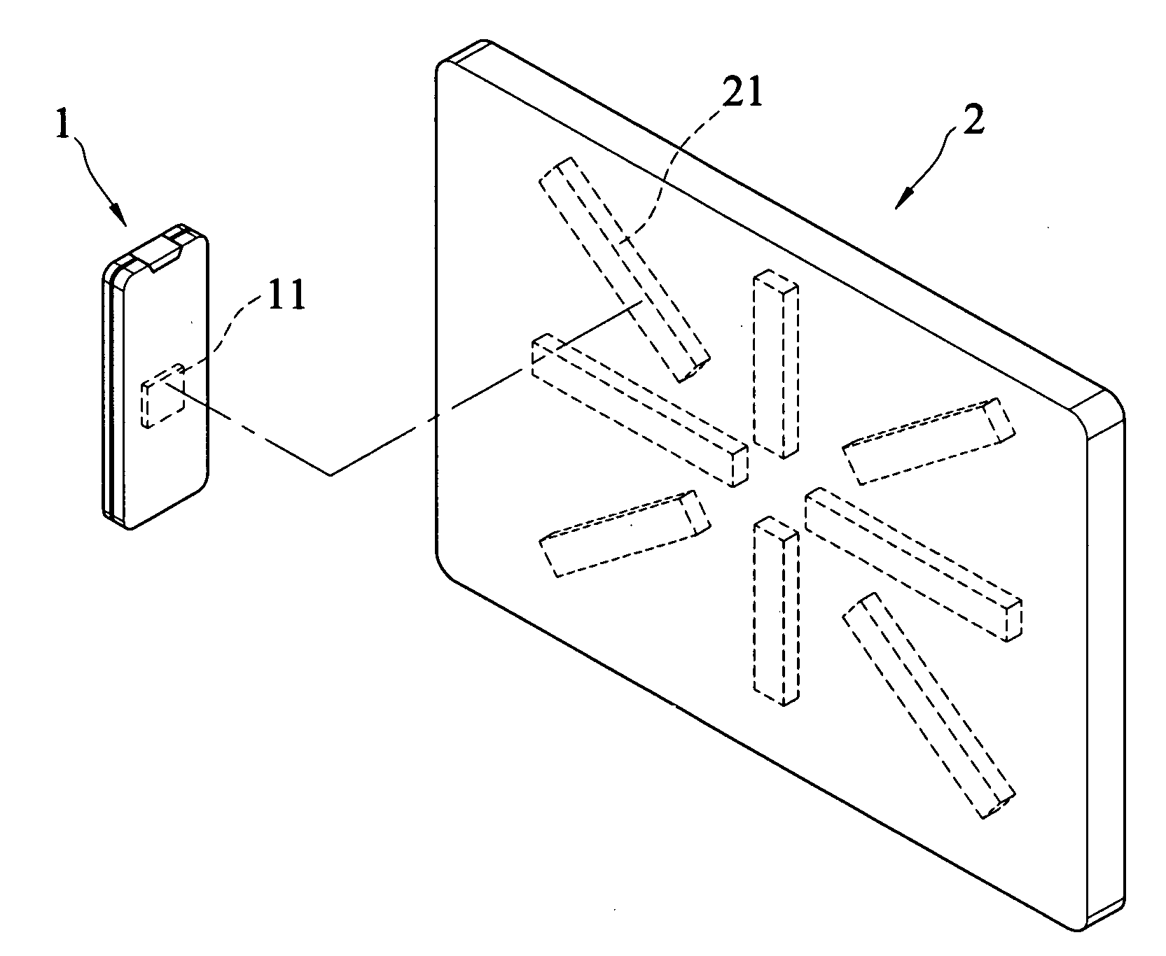 Portable electronic device and magnetic fixation board therefor