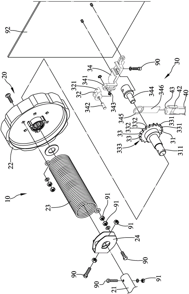 Rolling door with adjustable spring torque