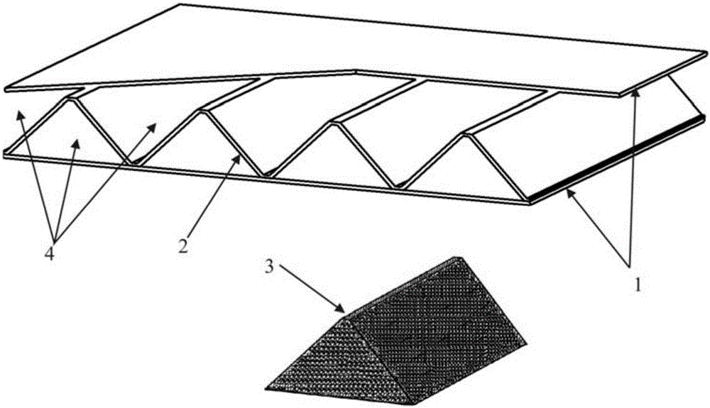 Metal corrugated-metal rubber composite material and preparation method thereof