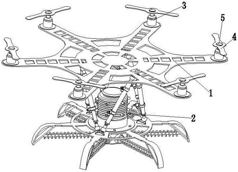 Multi-rotor aircraft based on Stewart six-freedom-degree parallel mechanism