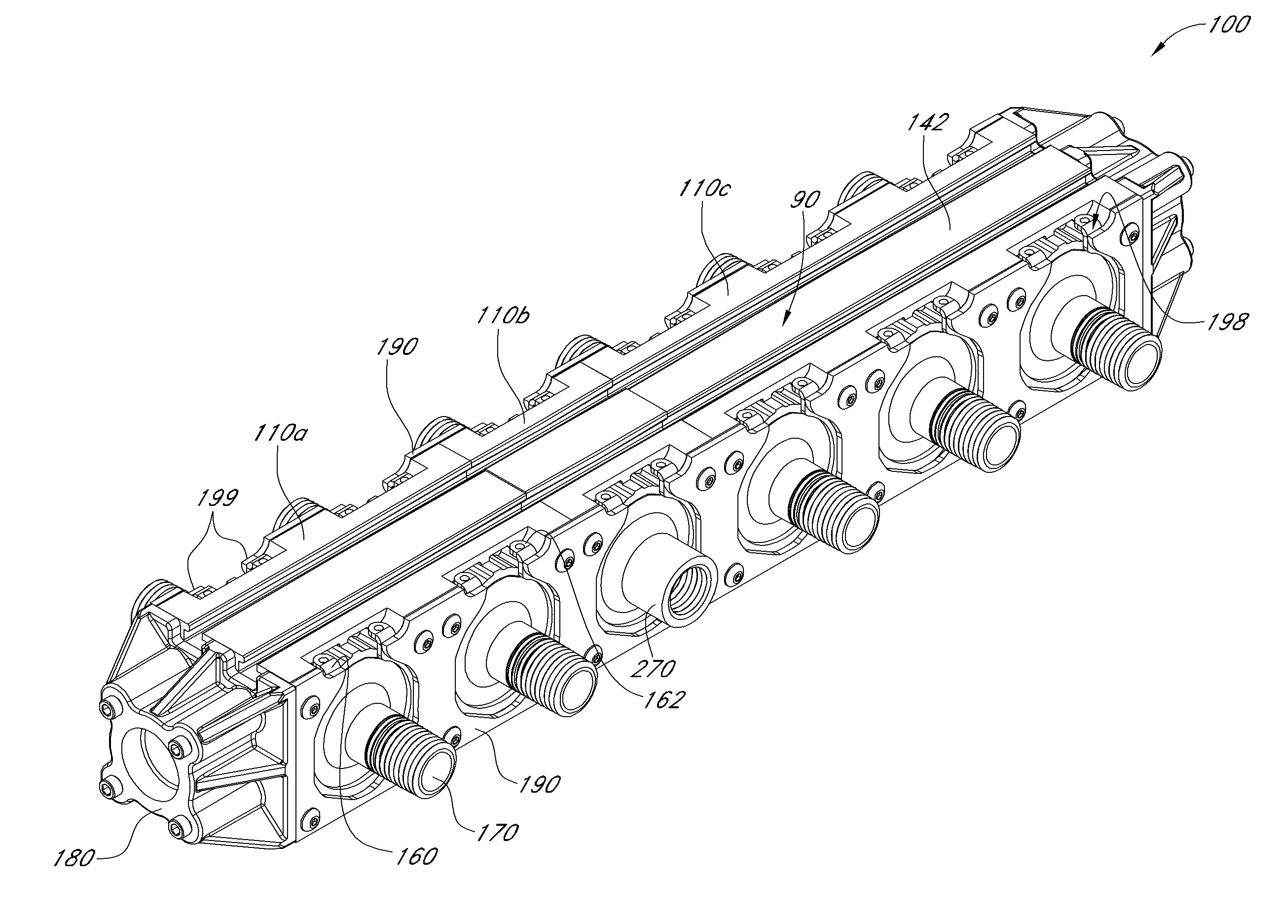 Modular manifold with quick disconnect valve fittings