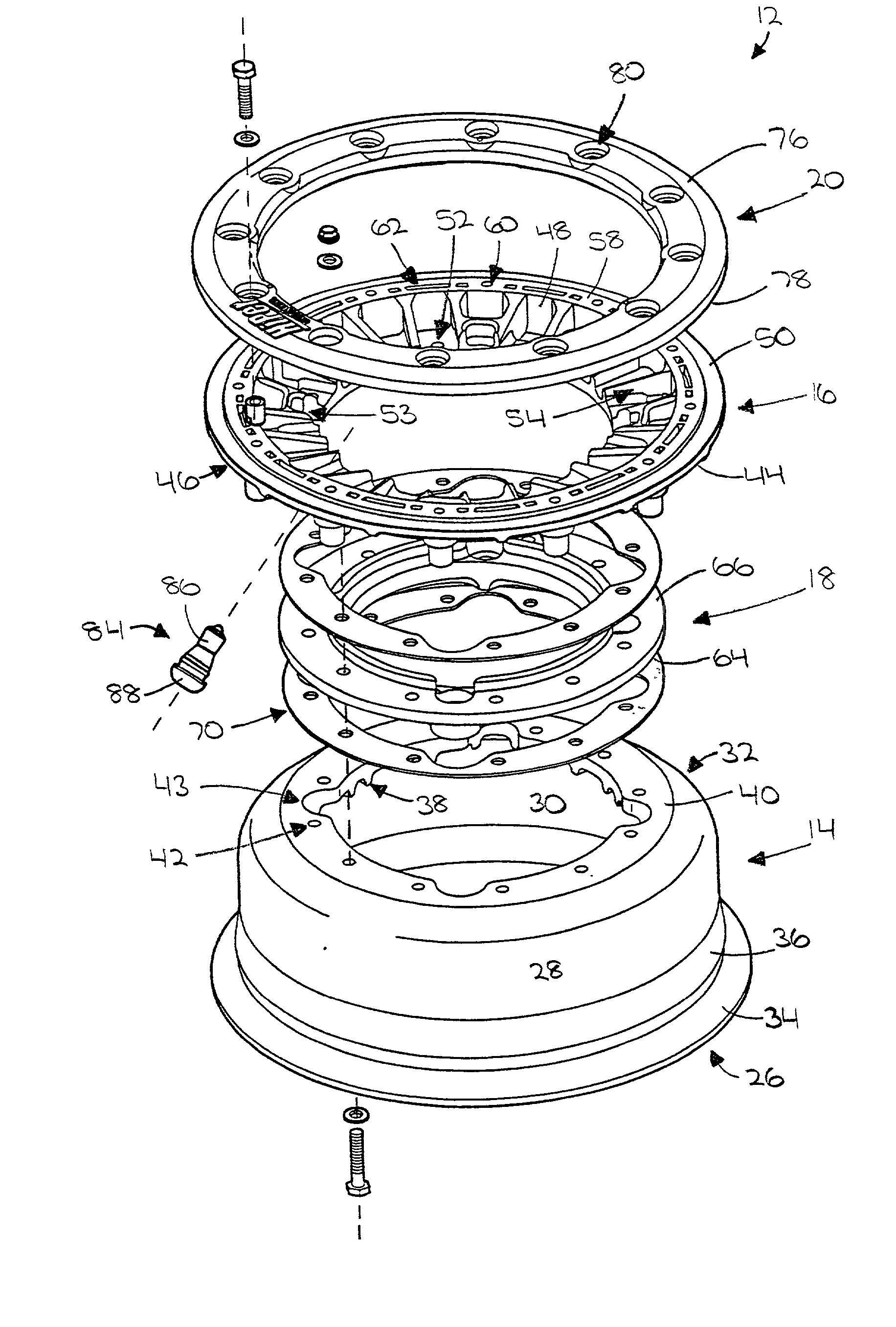 Energy-absorbing flexible polymer vehicle wheel