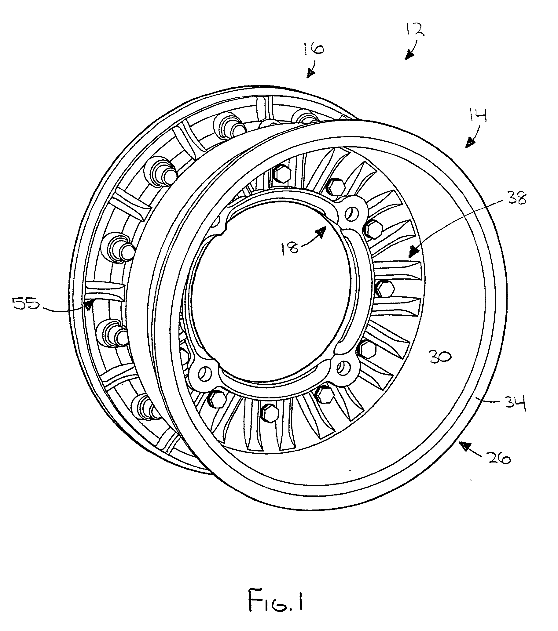 Energy-absorbing flexible polymer vehicle wheel