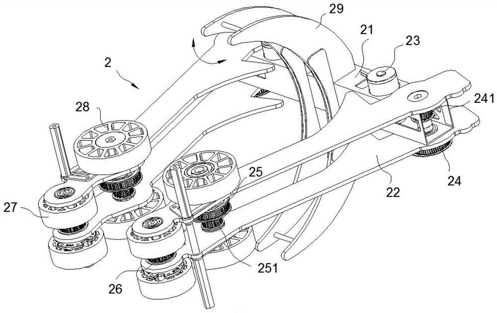 A clamping transport mechanism based on packaging cartons