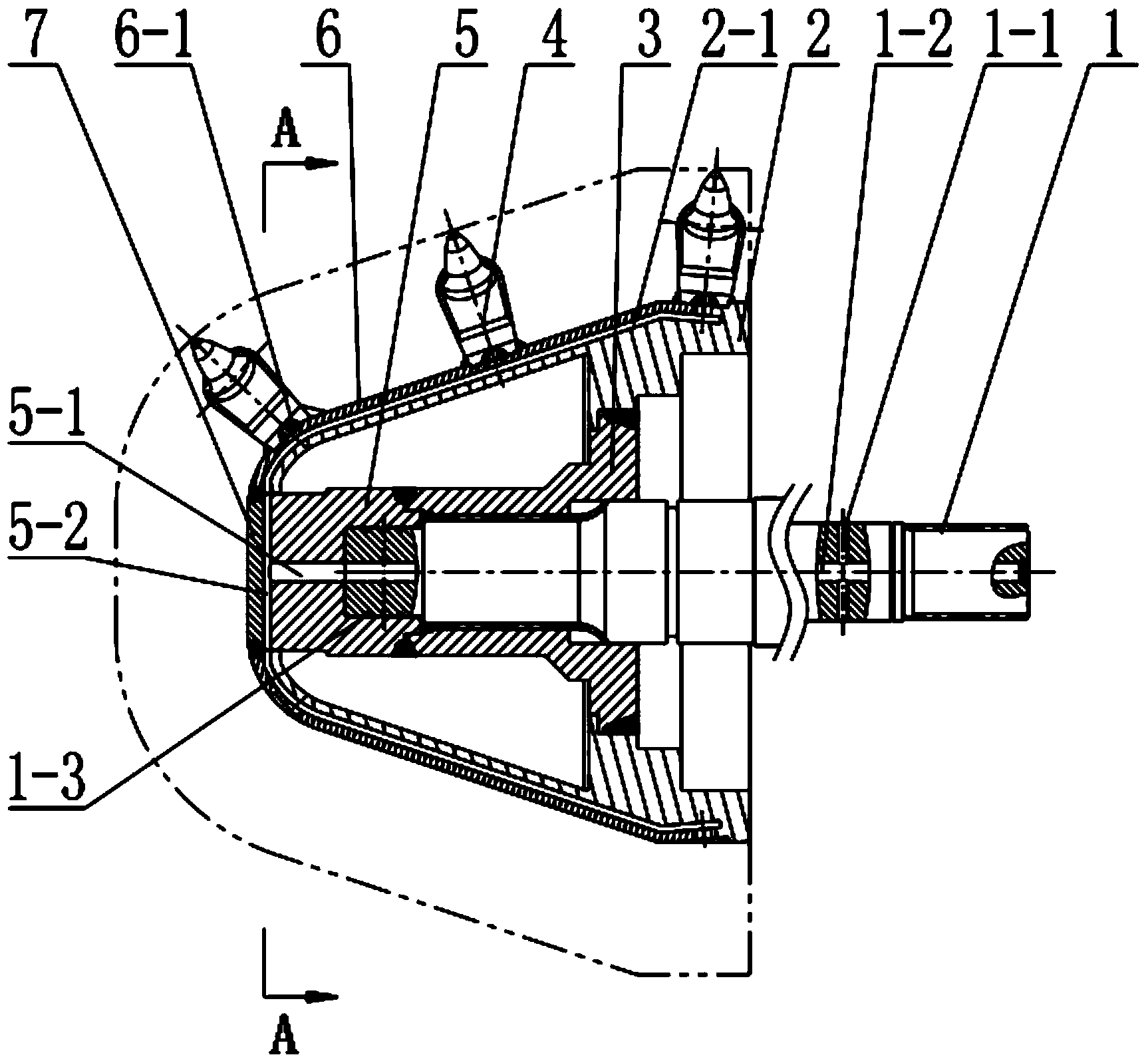 Heading machine cutting head assisted by high-pressure water jet