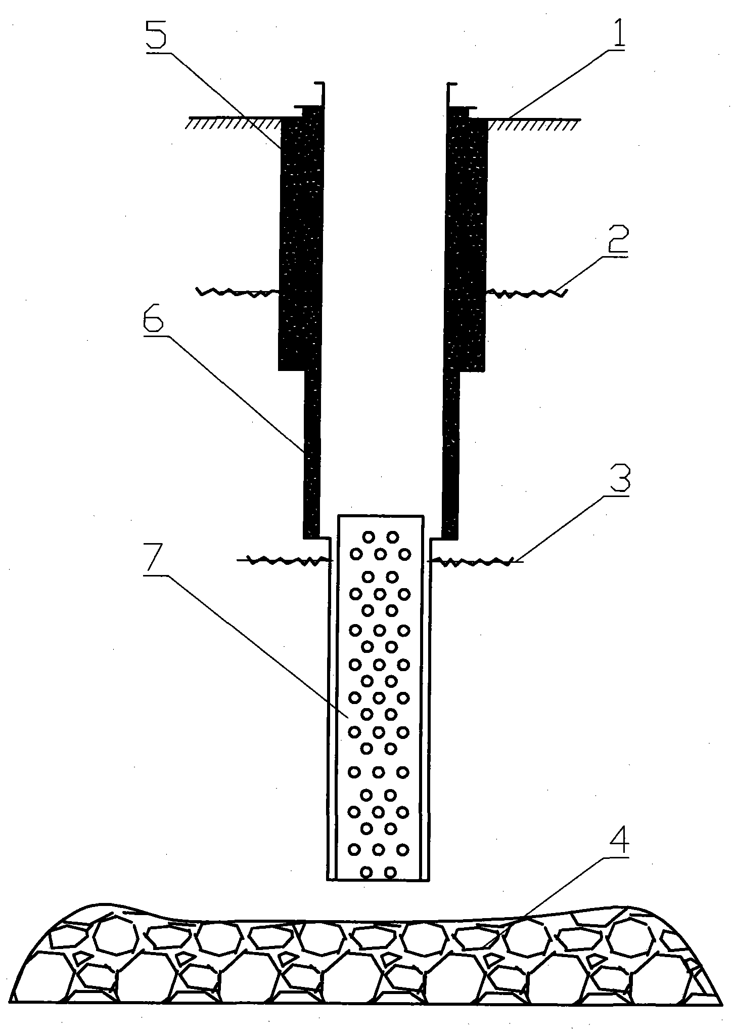 Method for extracting coal bed gas in stable mining region by ground well drilling