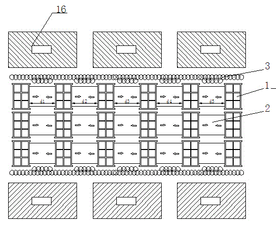 Building dense region underground-space-building caisson construction method