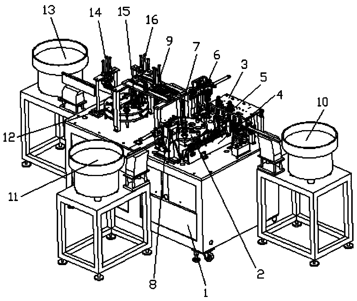 Automatic assembling machine for vehicle-mounted antenna