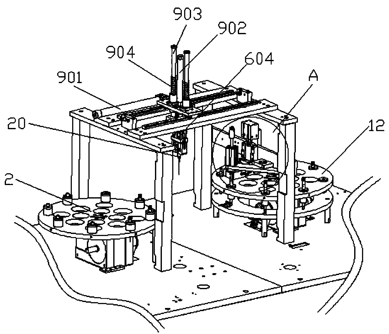 Automatic assembling machine for vehicle-mounted antenna